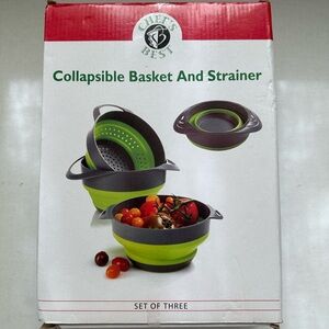 Chef’s Best Collapsible Basket and Strainer - 3 pc Set